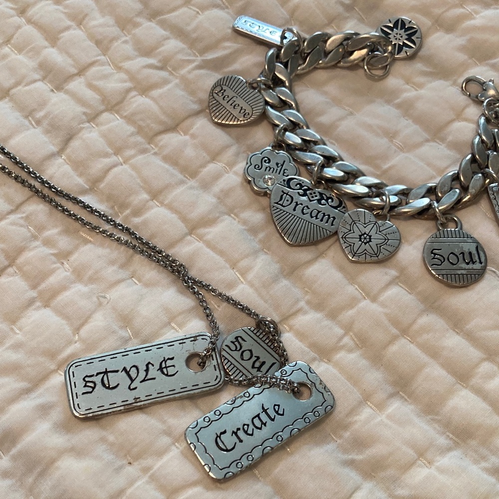 Brighton Vintage Silver Charm Bracelet and Necklace Set, collectible pieces! - Picture 5 of 7